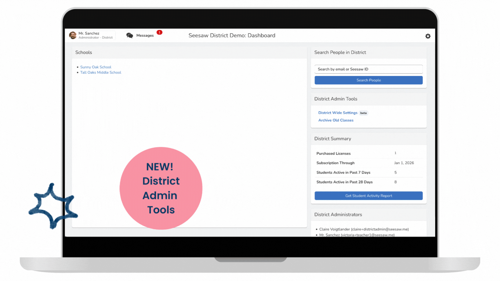 Messages School Settings for District Admins Seesaw Help Center
