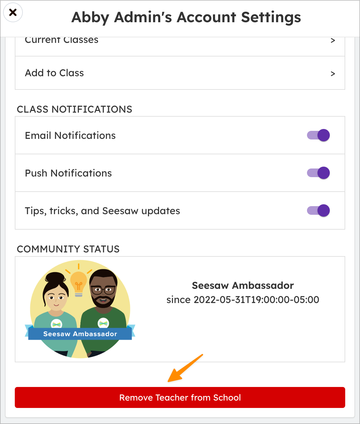 Seesaw teacher clearance