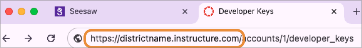 Canvas URL example.