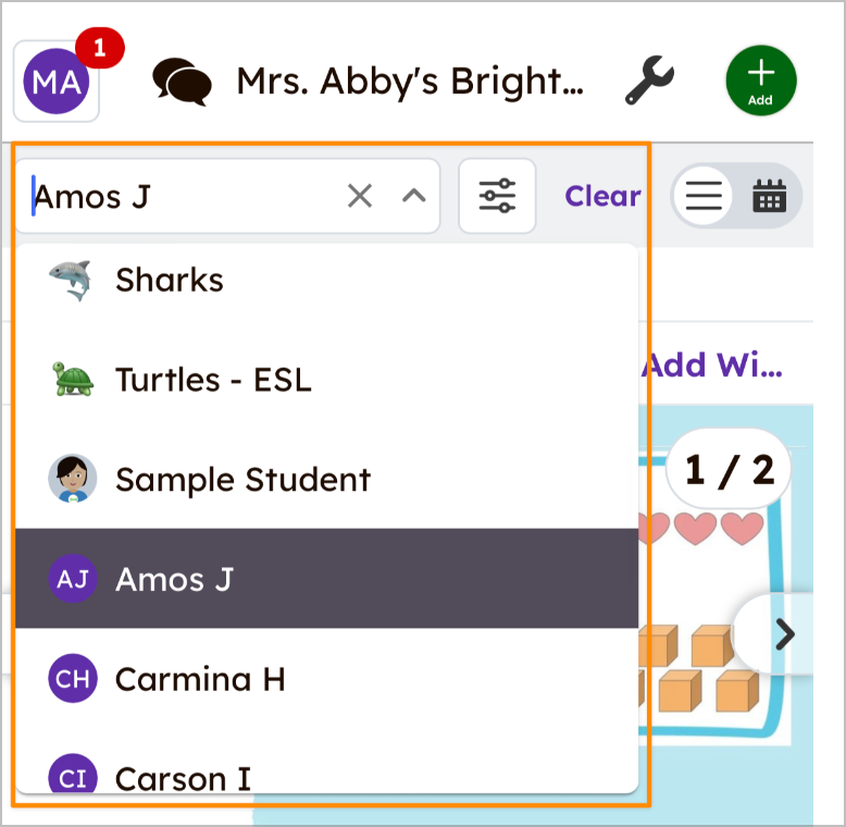 The filter option is located in the top left corner of the screen, directly beneath your profile icon.