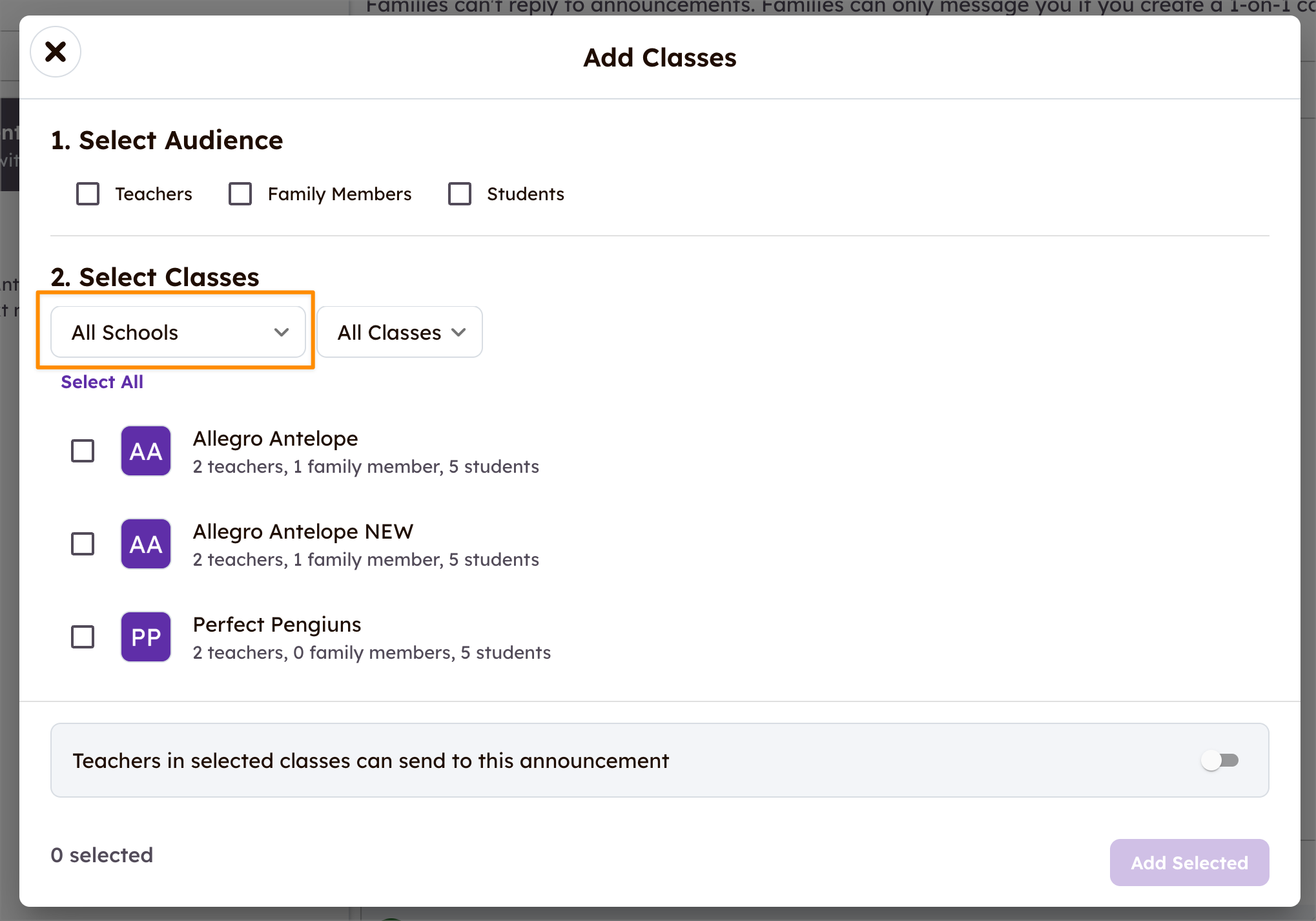 Screenshot of Messages Module 
