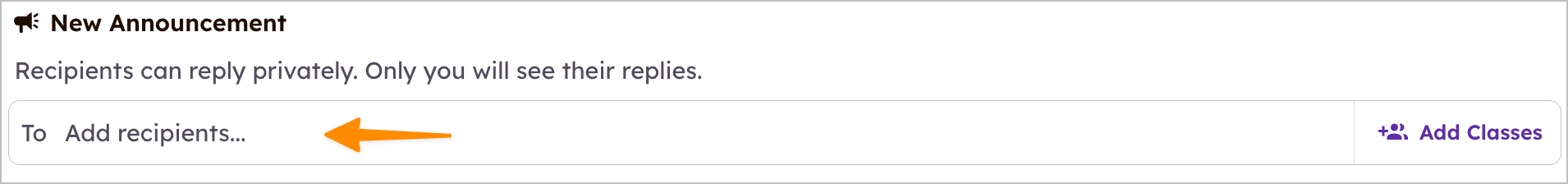 受取人追加ボックスのスクリーンショット