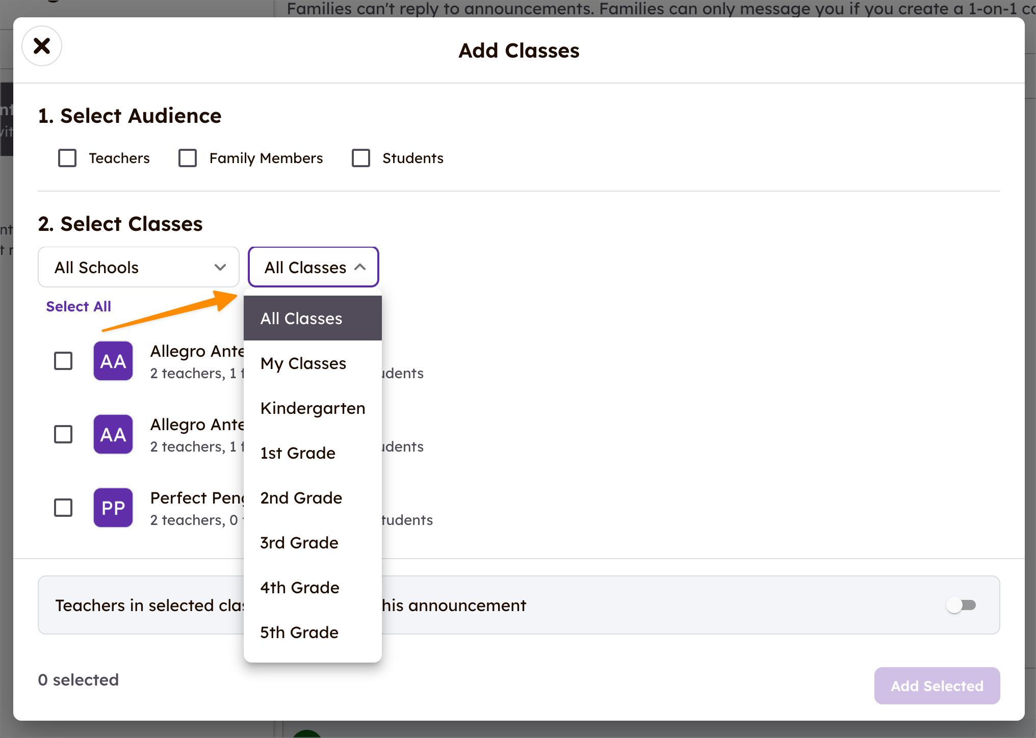 Screenshot of Messages Module 